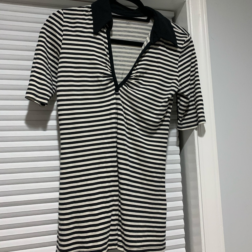 Black and Ivory striped top